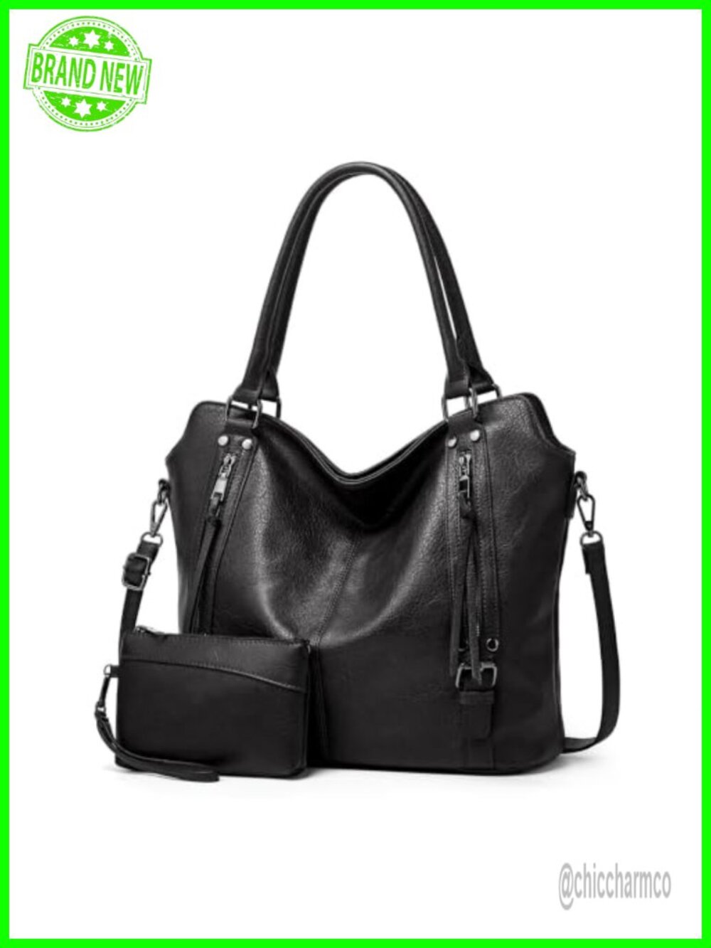 TANTOMI Women's Large PU Leather Tote Handbag with Coin Purse